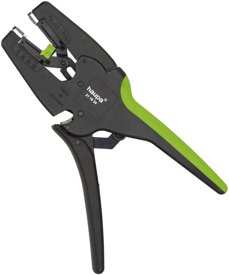 Automatische Striptang 0,03-10mm² - geïntegreerde Zijsnijder - Instelbare Lengteaanslag - Comfortabele Handvatontwerp by Haupa, Black – product image