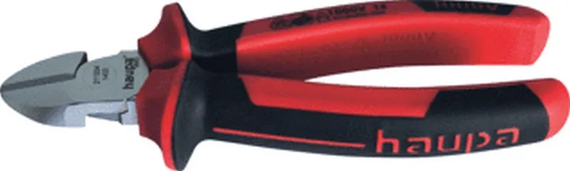 HAUP zijkniptang 2112, le 165mm, afwerking verchr, ge\xefsoleerd de Haupa, Rouge – image du produit