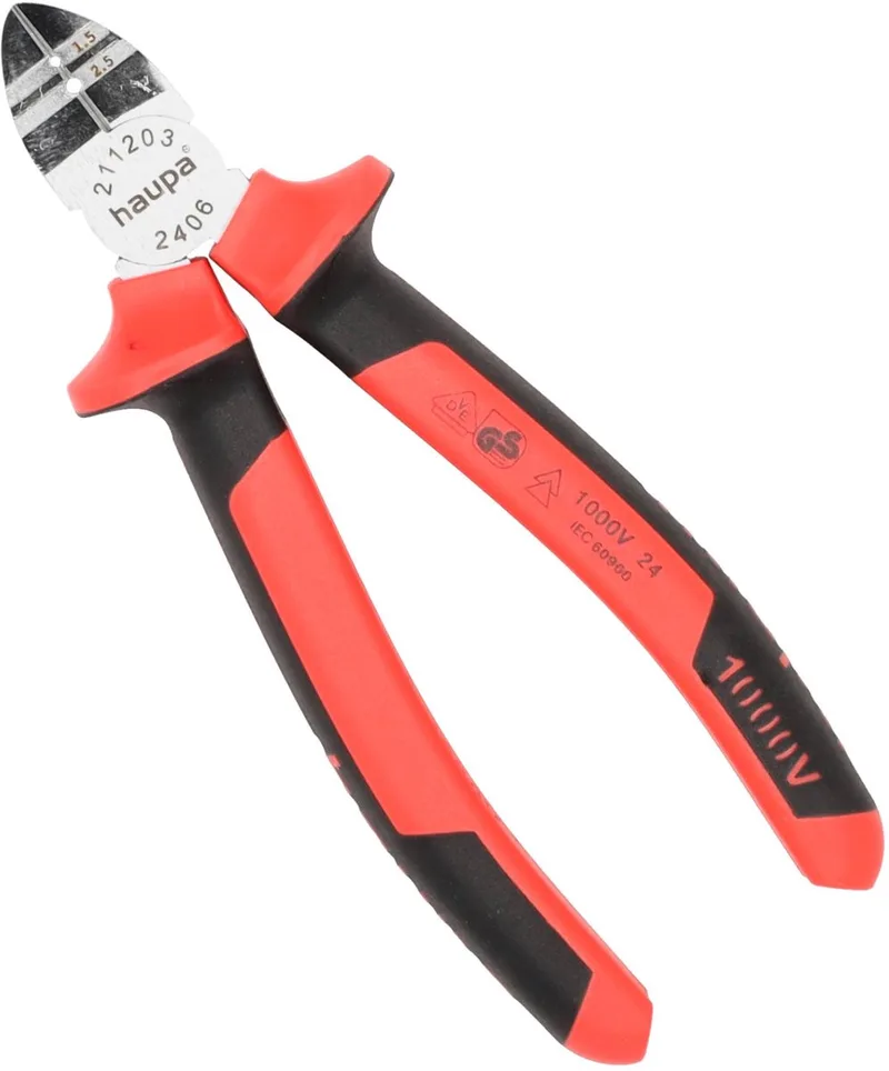 HAUP zijkniptang, le 160mm, afwerking verchr, ge\xefsoleerd de Haupa, Noir – image du produit