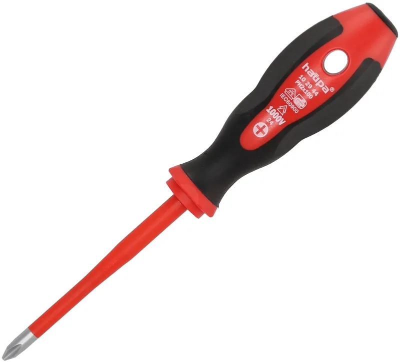 VDE Geïsoleerde Kruiskopschroevendraaier HupSlim PH 2 de Haupa, Rouge – image du produit