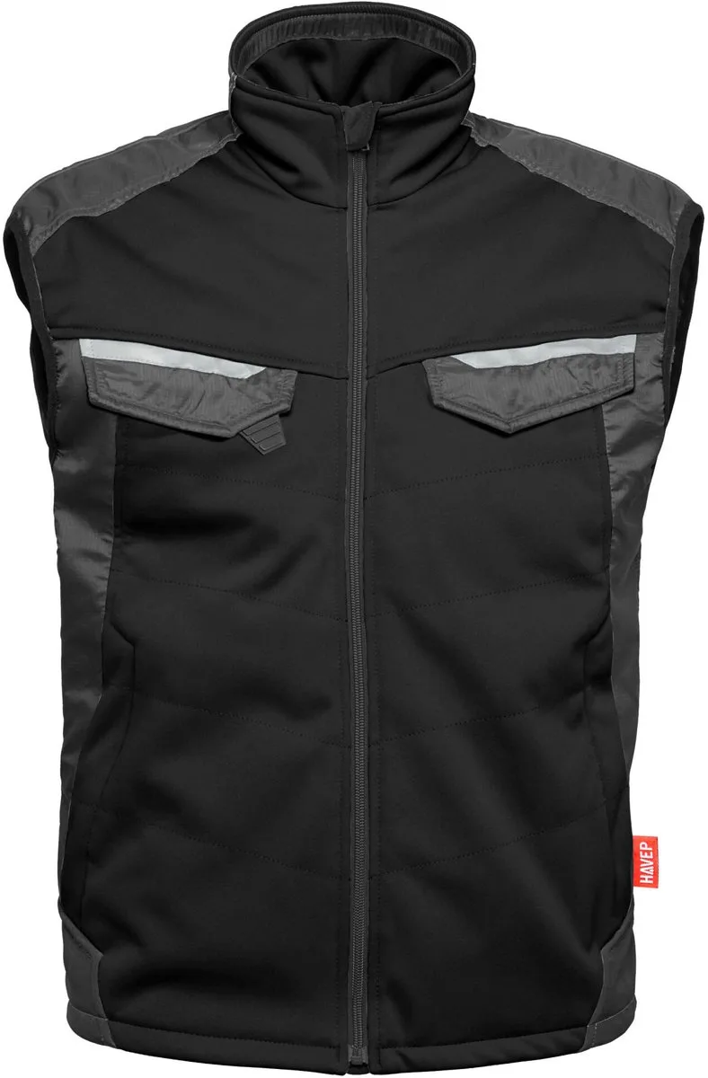 Bodywarmer - Attitude - 50184 - Zwart/Antraciet fra HaVeP, Sort, 3XL – produktbillede