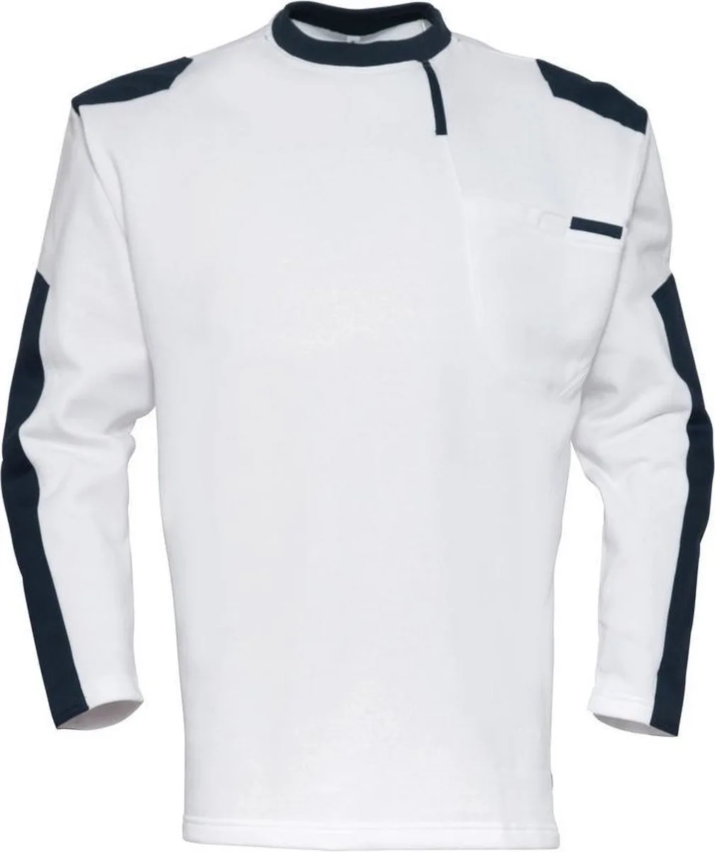 Havep 10020 Sweater Wit/Marine van HaVeP, Wit, Marine, 3XL – productafbeelding