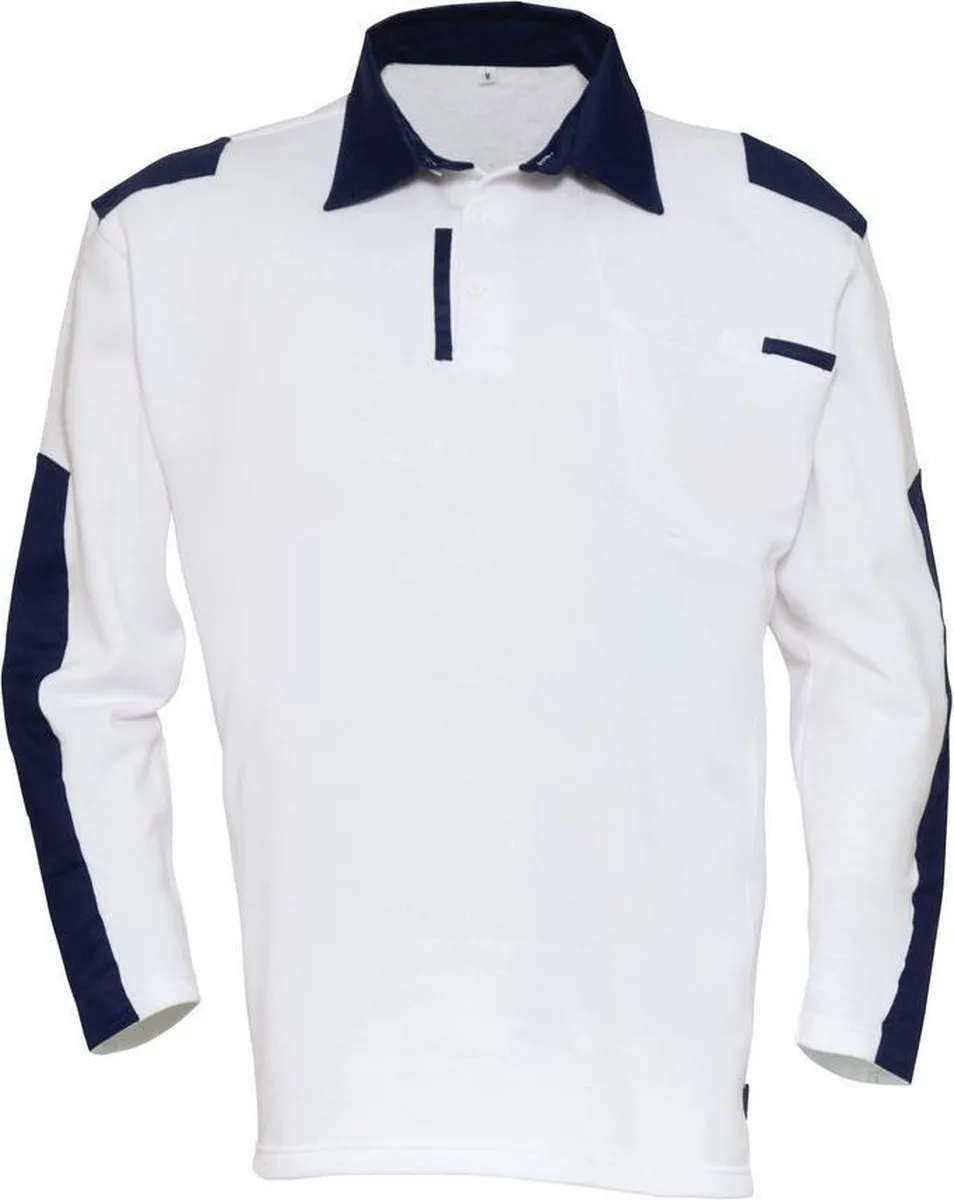 HAVEP 10021 Polo sweater wit/marineblauw van HaVeP, Zwart, 3XL – productafbeelding