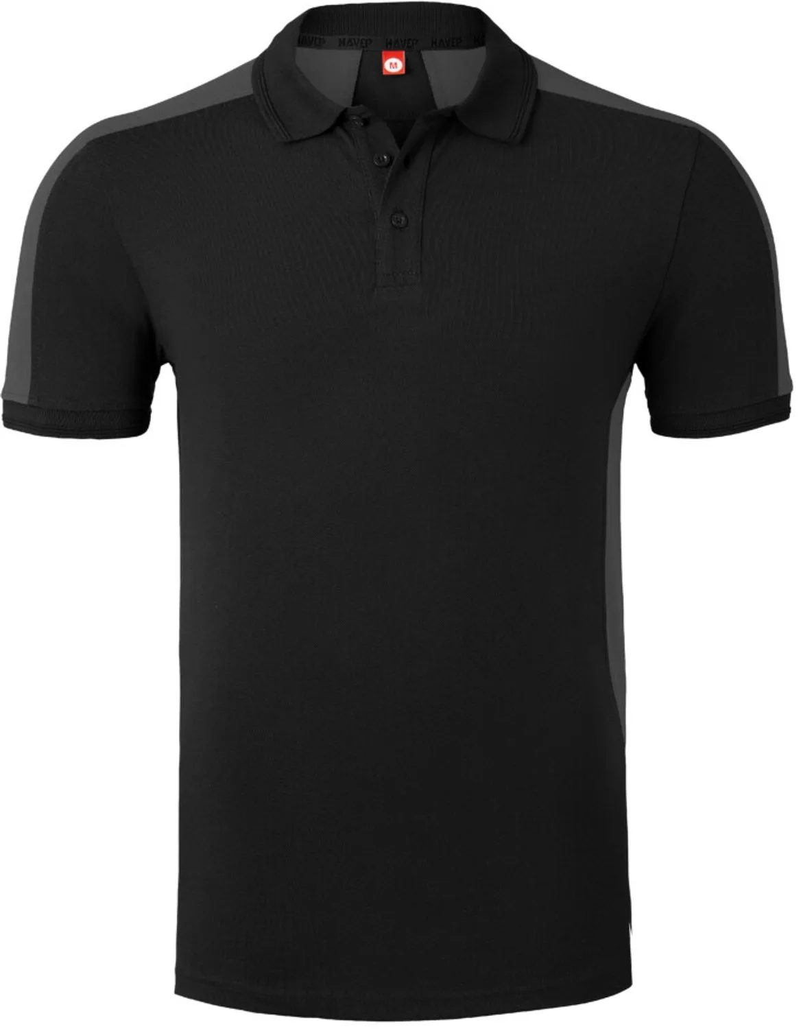 Polo Bicolor 10074 - Zwart/Charcoal de HaVeP, Noir, Charcoal, 3XL – image du produit