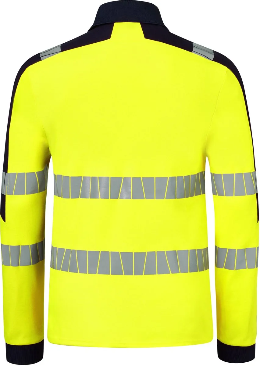 Polo High Visibility+ 10079 - Fluo Geel/Marine van HaVeP, Fluo Geel, Marine, L – productafbeelding