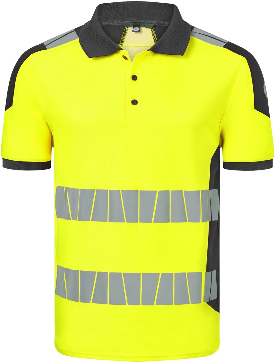 Polo High Visibility+ 10080 - Fluo Geel/Charcoal de HaVeP, Fluo Geel, Charcoal, L – image du produit