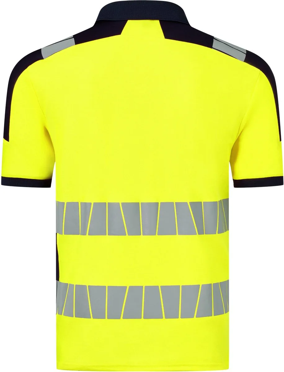 Polo High Visibility+ 10080 - Fluo Geel/Marine van HaVeP, Fluo Geel, Marine, L – productafbeelding