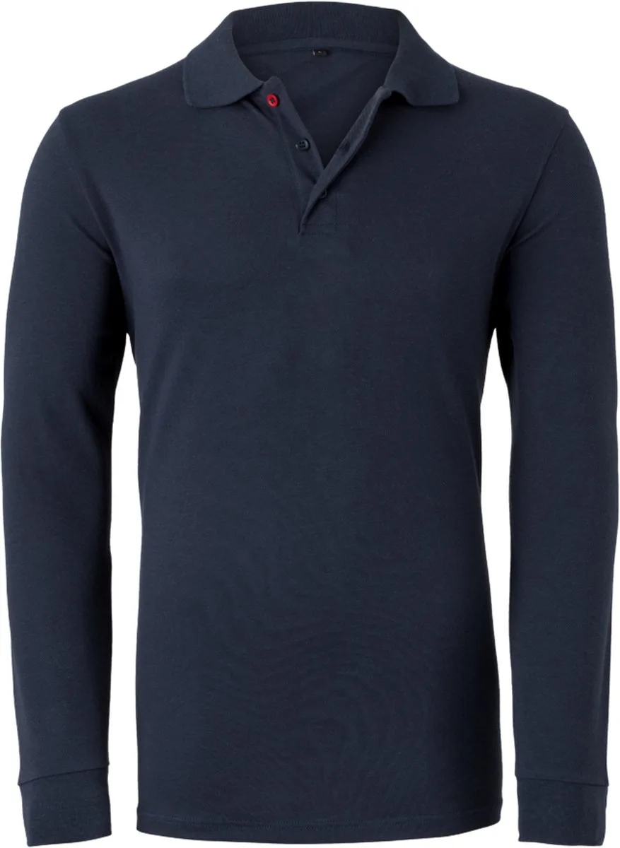 Polo lange mouw FR 70052 - Marine van HaVeP, Marine, L – productafbeelding