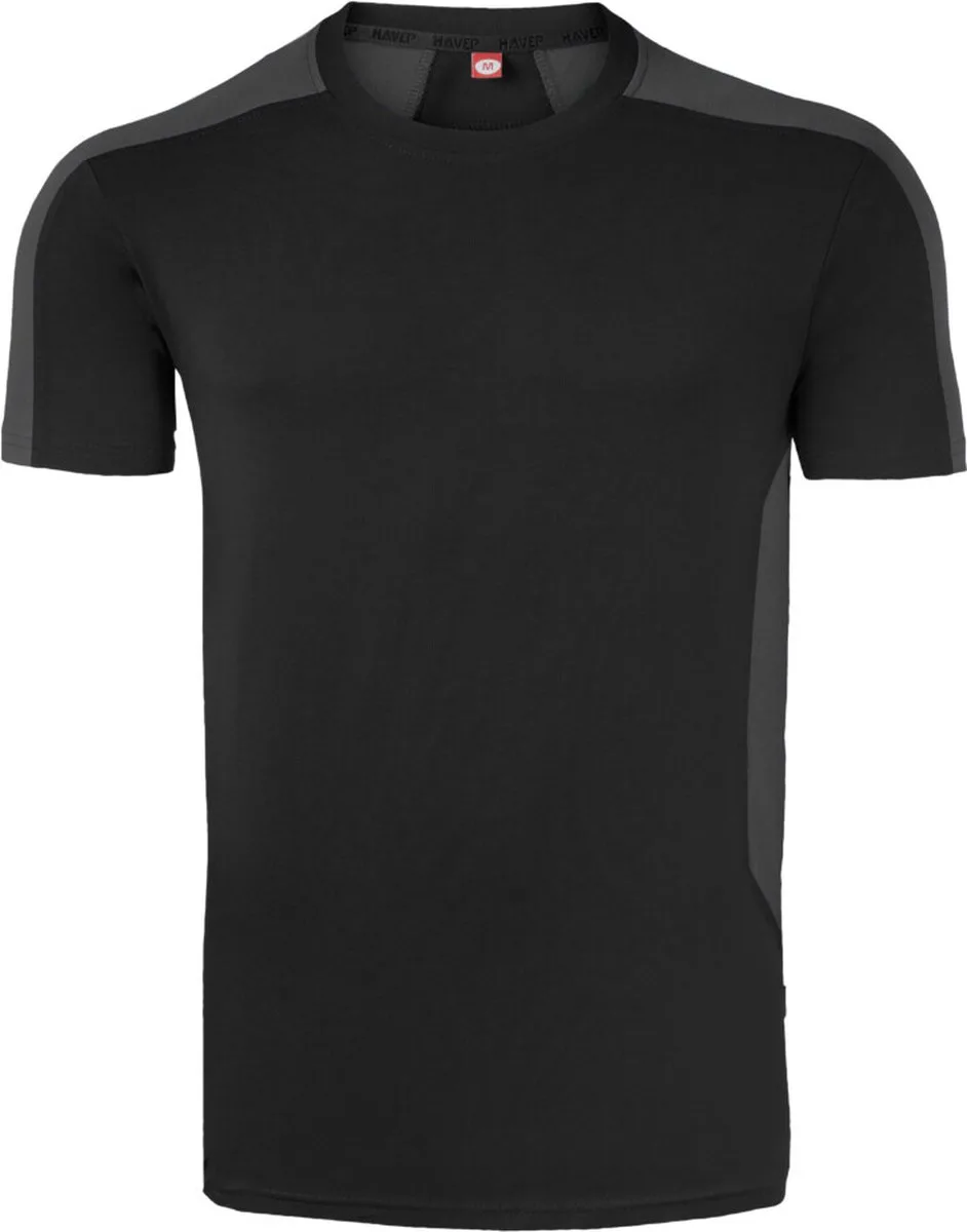 T-shirt Bicolor 10072 - Zwart/Charcoal de HaVeP, Noir, Charcoal, 3XL – image du produit