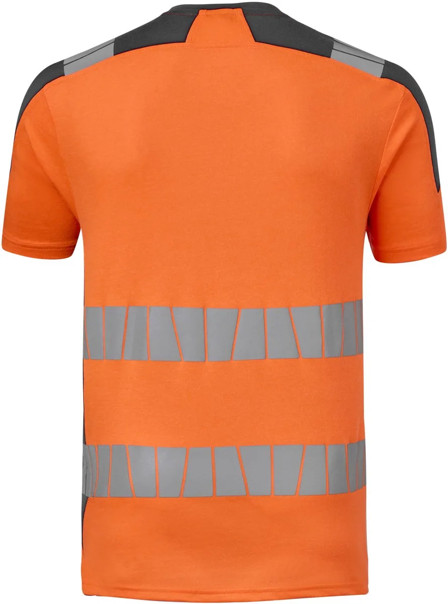 T-Shirt High Visibility+ 10078 - Fluo Oranje/Charcoal de HaVeP, Fluo Oranje, Charcoal, S – image du produit