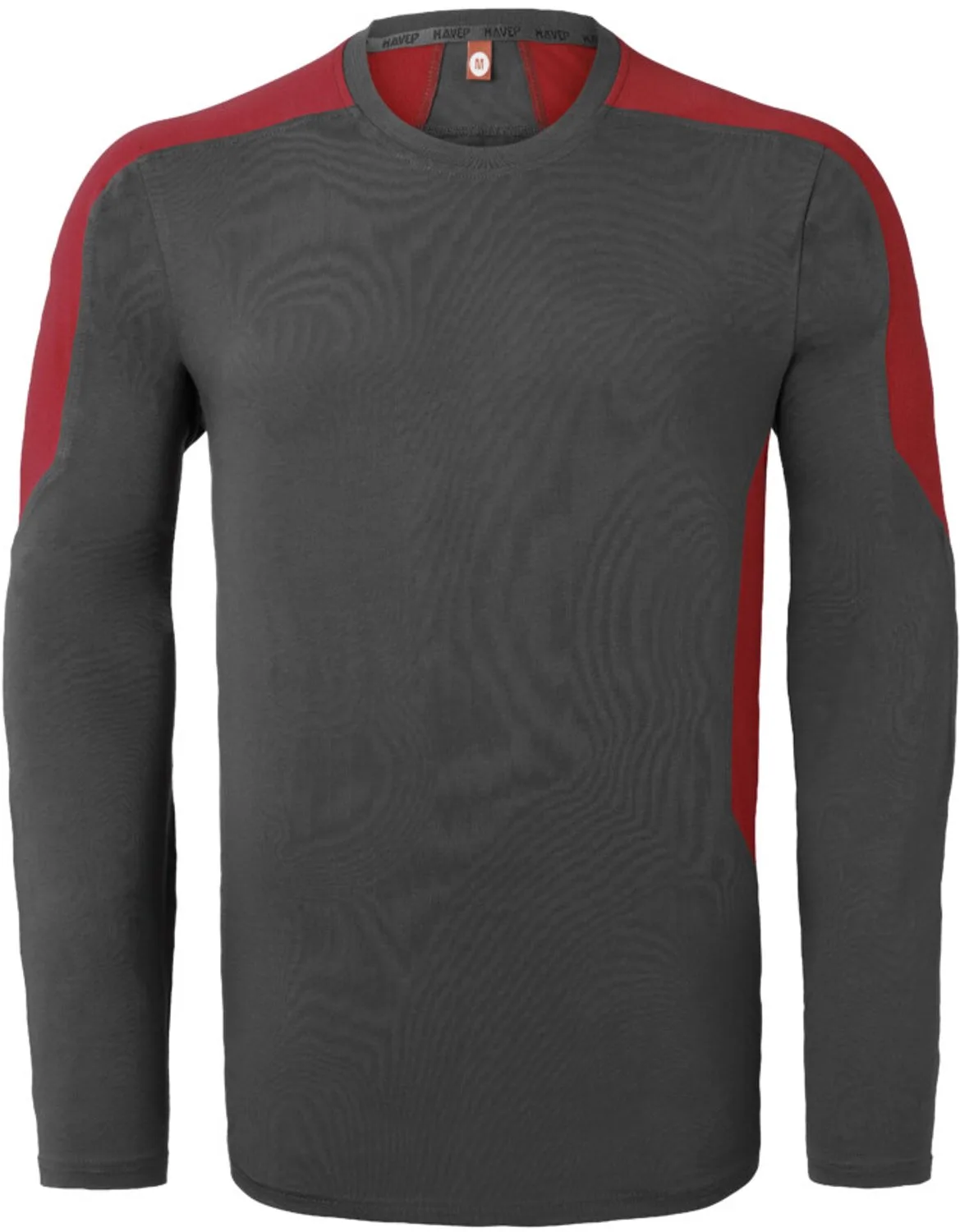 T-shirt lange mouw Bicolor 10073 - Charcoal/Rood de HaVeP, Charcoal, Rouge, XXL – image du produit