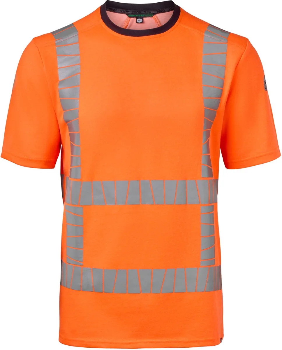 T-Shirt Stretch RWS+ 10082 - Fluo Oranje/Charcoal van HaVeP, Fluo Oranje, Charcoal, L – productafbeelding