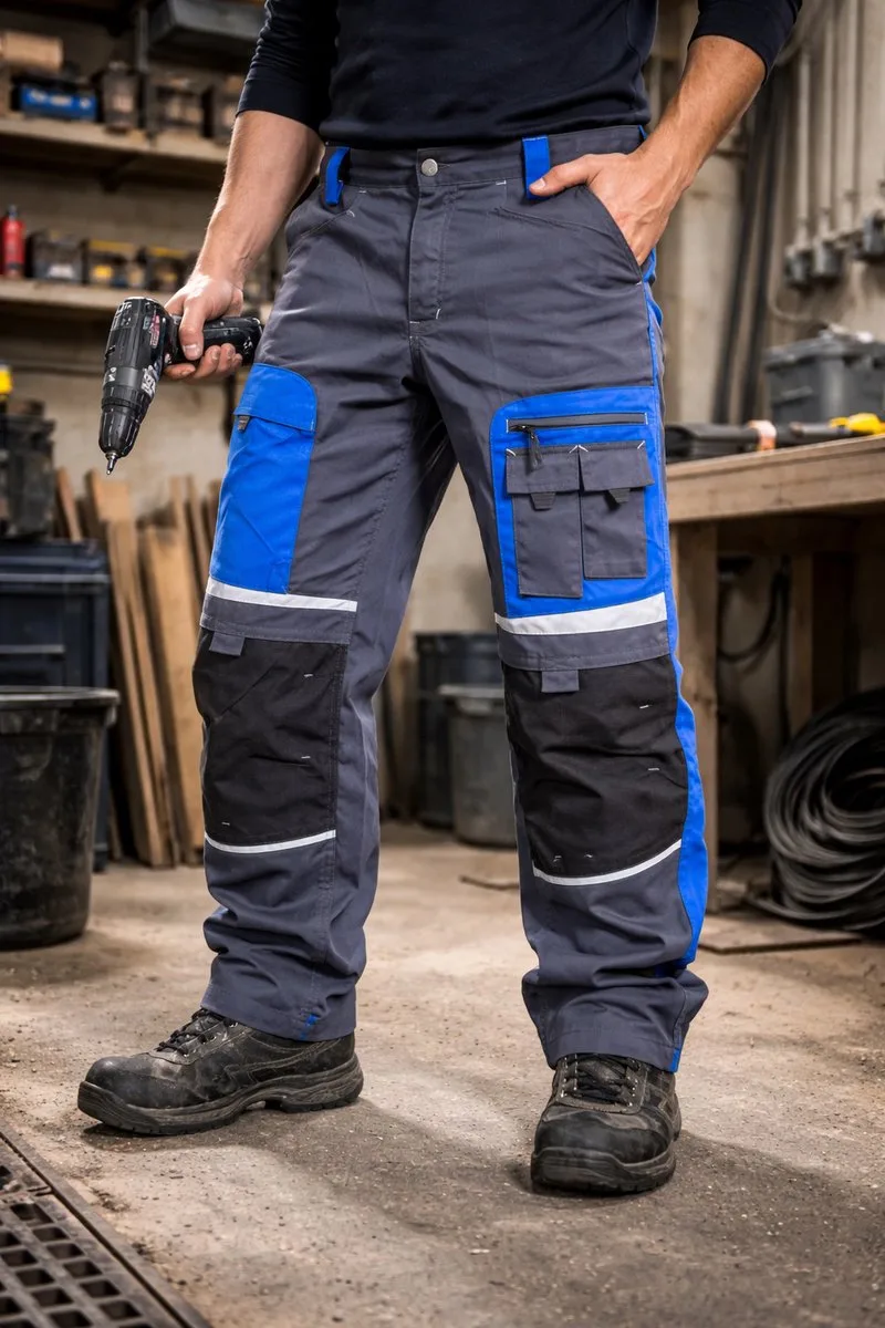 Werkbroek HAVEP – Grijs/Blauw – Kniezakken – Reflecterende details de HaVeP, Bleu, 56 – image du produit