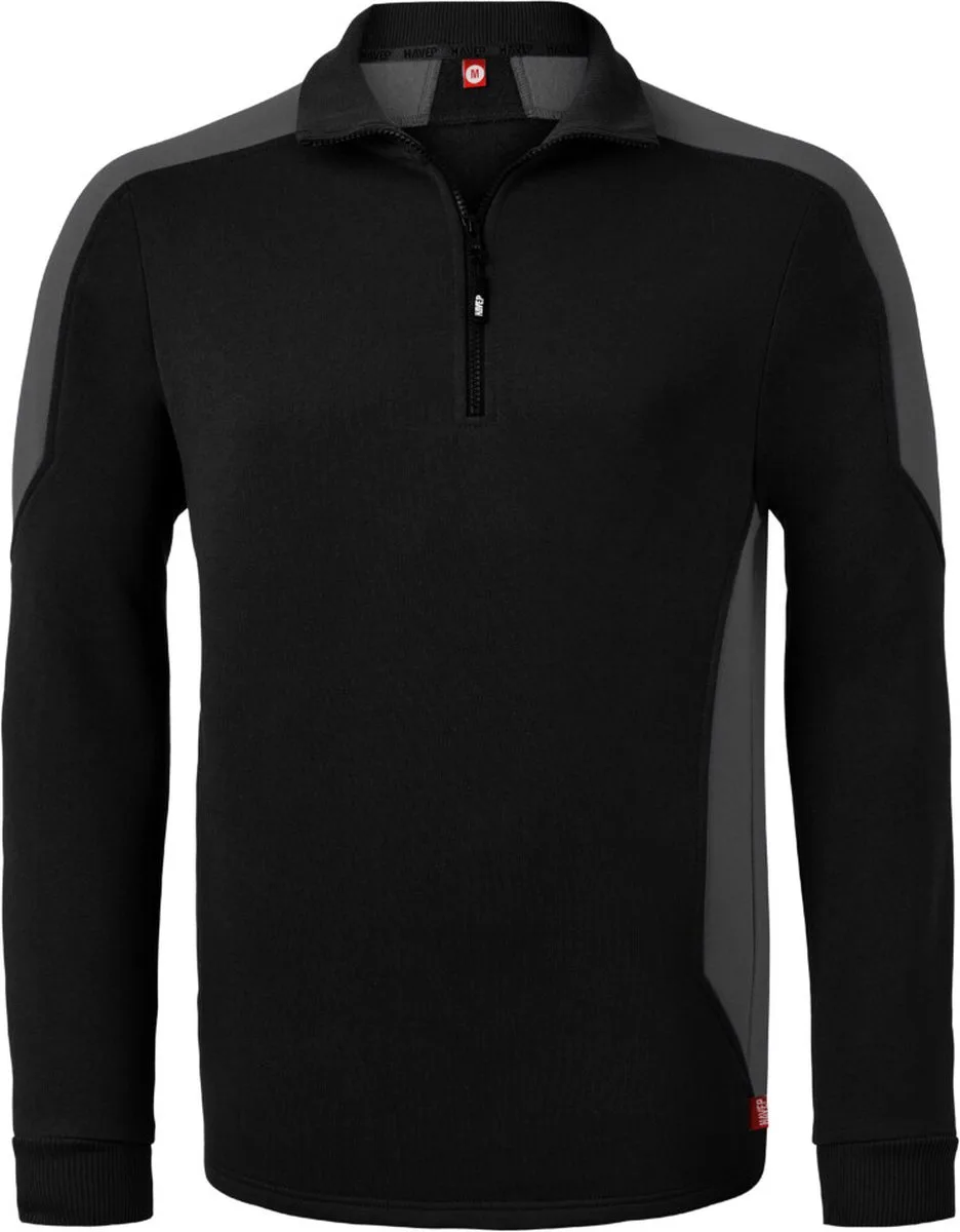Zipsweater Bicolor 10076 - Zwart/Charcoal de HaVeP, Noir, Charcoal, 3XL – image du produit