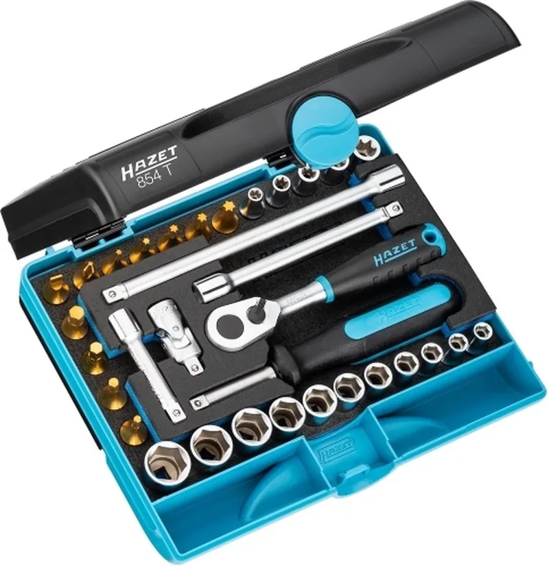 Doppenassortiment met ratel 1/4 " 33-delig von Hazet, Silber – Produktbild