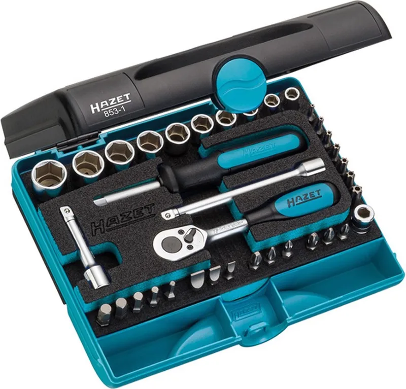 Doppenassortiment met ratel 1/4 " 36-delig von Hazet, Schwarz – Produktbild