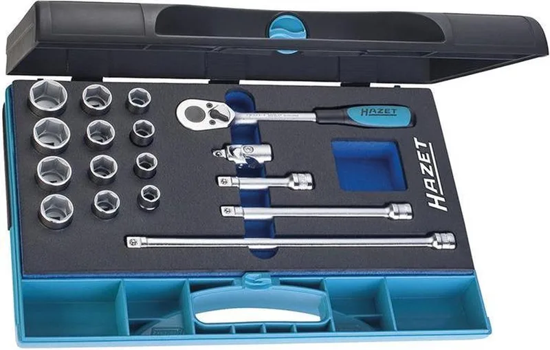 Doppenassortiment met ratel 3/8 " 17-delig by Hazet, Blue – product image