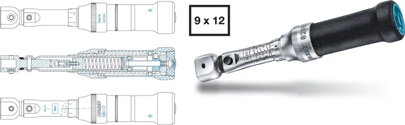 Drehmomentschlüssel 6280-1CT 2-10 Nm 9x12mm HAZET by Hazet – product image