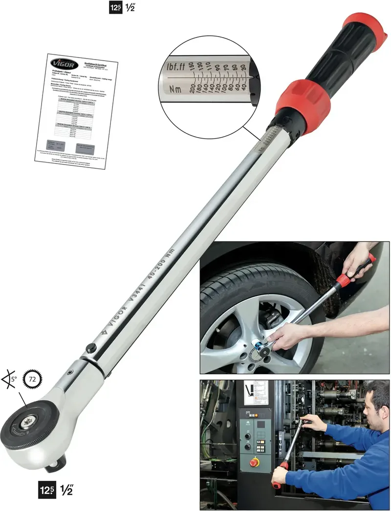 V3441 V3441 Clé dynamométrique avec cliquet réversible 1/2 (12.5 mm) 40 - 200 Nm de Hazet – image du produit