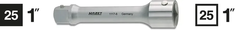 Hazet 1117-8 1117-8 Steckschlüssel-Verlängerung 1 Zoll Antrieb 1 (25 mm) 200 mm 1 St. fra Hazet – produktbillede