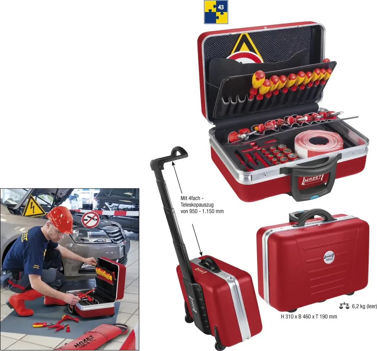 Hazet 150/43 Tool Set voor hybride en elektrische voertuigen by Hazet – product image