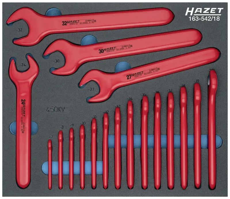 Hazet 163-542/18 163-542/18 Einmaulschlüssel-Satz Schlüsselweite (Metrisch) 7 - 32 mm de Hazet – image du produit
