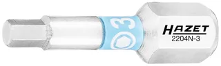 Hazet 2204N-3/3 2204N-3/3 Sechskant-Bit Antrieb: 1/4 (6.3 mm) Abtrieb: Sechskant 3 mm 25 mm fra Hazet – produktbillede 2 af 2