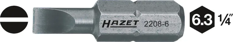 Hazet 2208-4 2208-4 Schlitz-Bit Antrieb: 1/4 (6.3 mm) Abtrieb: Schlitz 25 mm von Hazet – Produktbild