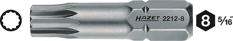Hazet 2212-8 2212-8 Vielzahn-Bit Antrieb: 5/16 (8 mm) Abtrieb: Innen-Vielzahn (XZN) M8 32 mm von Hazet – Produktbild