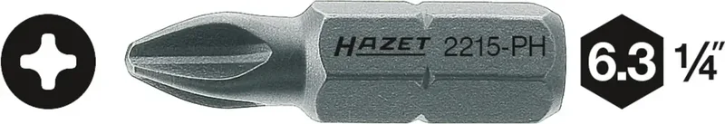 Hazet 2215-PH3 2215-PH3 Kreuzschlitz-Bit Antrieb: 1/4 (6.3 mm) Abtrieb: Kreuzschlitz Phillips PH 3 25 mm von Hazet – Produktbild