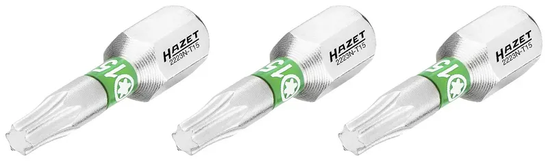 Hazet 2223N-T15/3 2223N-T15/3 Torx-Bit Antrieb: 1/4 (6.3 mm) Abtrieb: TX TX 15 25 mm by Hazet – product image 1 of 2