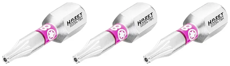 Hazet 2223N-T8H/3 2223N-T8H/3 Torx-Bit Antrieb: 1/4 (6.3 mm) Abtrieb: TX TB 8 25 mm van Hazet – productafbeelding 1 van 2