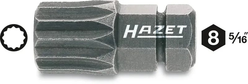 Hazet 2597-02 2597-02 Vielzahn-Bit Antrieb: 5/16 (8 mm) Abtrieb: Innen-Vielzahn (XZN) M10 21 mm von Hazet – Produktbild