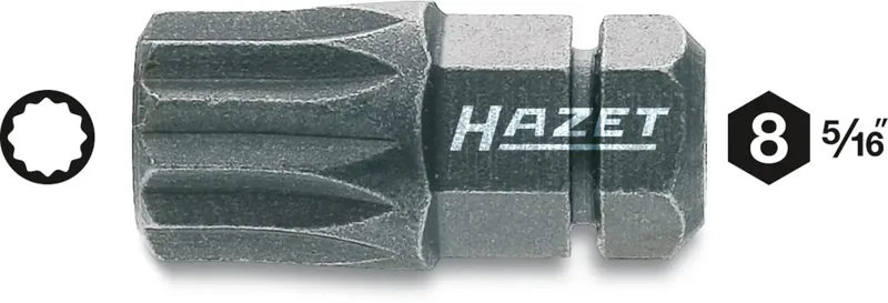 Hazet 2597-03 2597-03 Vielzahn-Bit Antrieb: 5/16 (8 mm) Abtrieb: Innen-Vielzahn (XZN) M8 21 mm van Hazet – productafbeelding