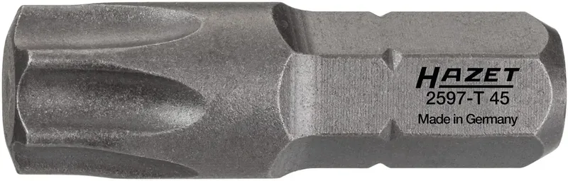 Hazet 2597-T45 2597-T45 TX-Bit Antrieb: 1/4 (6.3 mm) Abtrieb: TX TX 45 25 mm de Hazet – image du produit