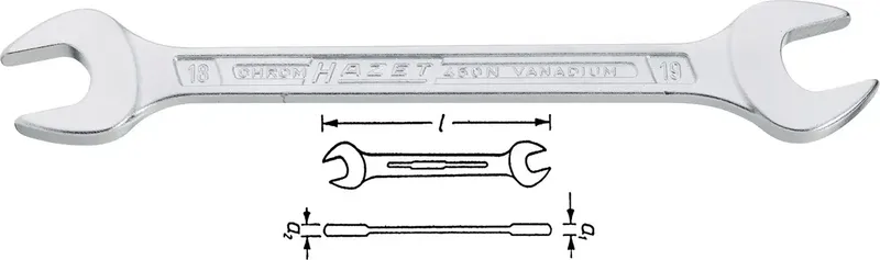 Hazet 450NA-1/2X9/16VKH 450NA-1/2X9/16VKH Doppel-Maulschlüssel Schlüsselweite (Zoll) 1/2 - 9/16 von Hazet – Produktbild
