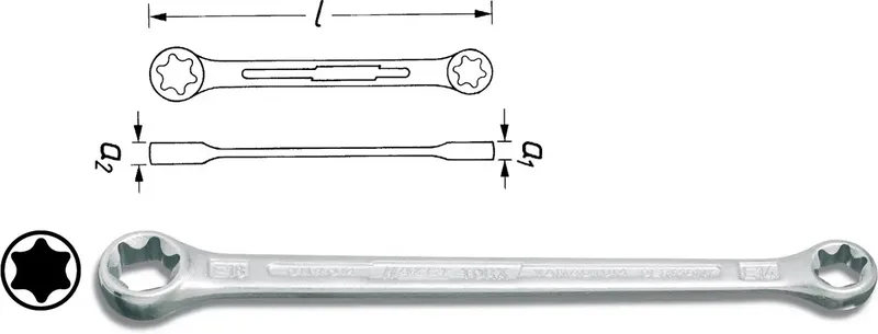 Hazet 609-E6XE8 609-E6XE8 Doppel-Ringschlüssel Schlüsselweite (Metrisch) 5.74 - 7.52 mm by Hazet – product image