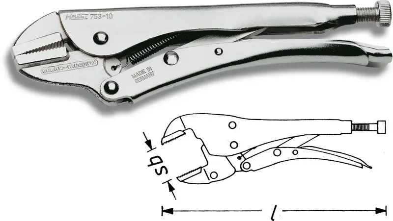 Hazet 753-10 Pince-étau droite à prisme 0 - 40 mm 250 mm de Hazet – image du produit