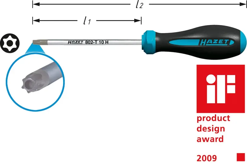 Hazet 802-T45H Werkstatt Torx-Schraubendreher Größe (Schraubendreher) TR 45 Klingenlänge: 130 mm 1 St. von Hazet – Produktbild