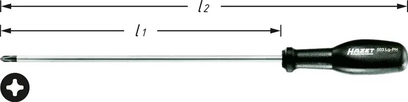 Hazet 803LG-PH1 803LG-PH1 pour latelier Tournevis cruciforme PH 1 Longueur de la lame: 250 mm de Hazet – image du produit