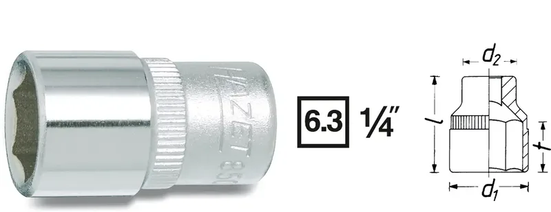 Hazet 850 850-5 Außen-Sechskant Steckschlüsseleinsatz 5 mm 1/4 (6.3 mm) de Hazet – image du produit