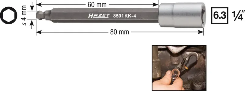 Hazet 8501KK-4 Steckschlüssel-Bit-Einsatz 1/4 (6.3 mm) 8501KK-4 von Hazet – Produktbild