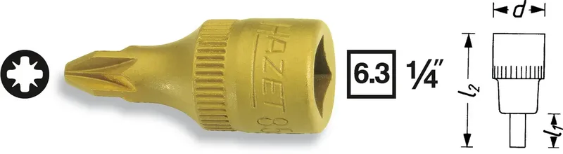 Hazet 8507 8507-PZ3 Kreuzschlitz Pozidriv Steckschlüssel-Bit-Einsatz PZ 3 1/4 (6.3 mm) von Hazet – Produktbild