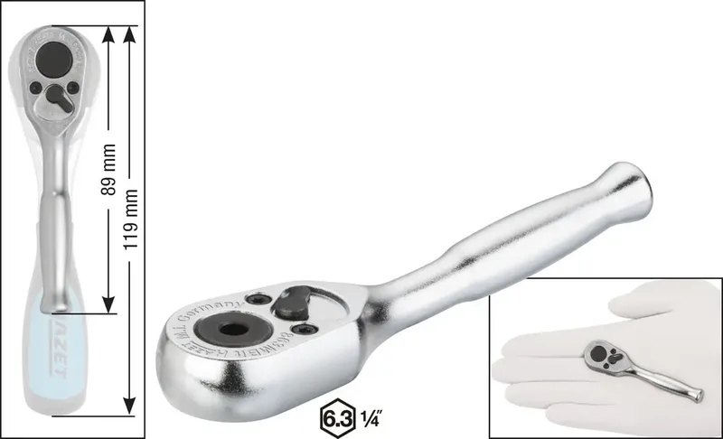 Hazet 863MBIT Bit-Ratsche 1/4 (6.3 mm) 89 mm by Hazet – product image