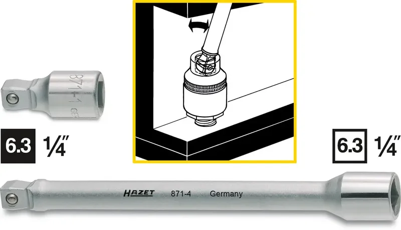 Hazet 871-1 871-1 Steckschlüssel-Verlängerung Antrieb 1/4 (6.3 mm) 25 mm 1 St. von Hazet – Produktbild