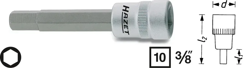 Hazet 8801 8801-5 Innen-Sechskant Steckschlüssel-Bit-Einsatz 5 mm 3/8 (10 mm) by Hazet – product image