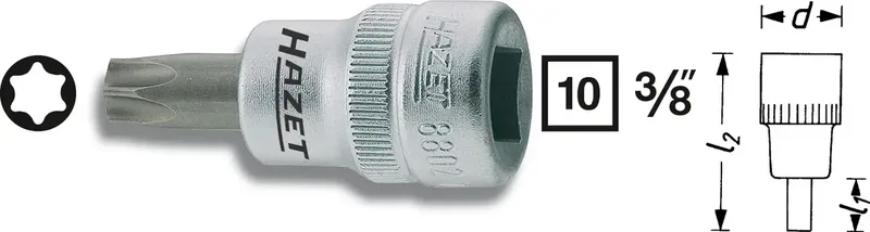 Hazet 8802-T15 8802-T15 Innen-TORX Steckschlüssel-Bit-Einsatz Handgriff 3/8 T 15 3/8 (10 mm) by Hazet – product image