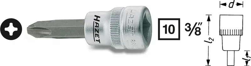 Hazet 8806-PH4 8806-PH4 Kreuzschlitz Phillips Steckschlüssel-Bit-Einsatz 3/8 PH 4 3/8 (10 mm) von Hazet – Produktbild
