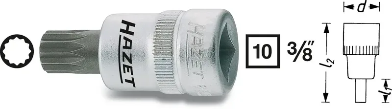 Hazet 8808-8 Steckschlüssel-Bit-Einsatz 3/8 (10 mm) 8808-8 by Hazet – product image