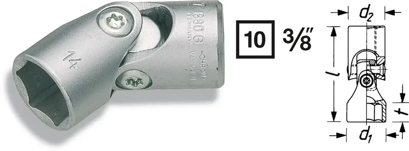 Hazet 880G-17 Gelenk-Steckschlüsseleinsatz 3/8 (10 mm) 880G-17 de Hazet – image du produit
